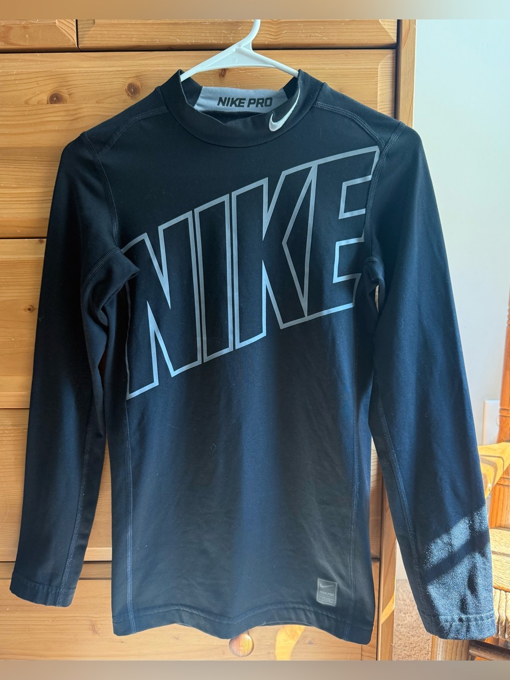 Nike Pro Black Long-Sleeve Performance Mock Neck Compression Tee